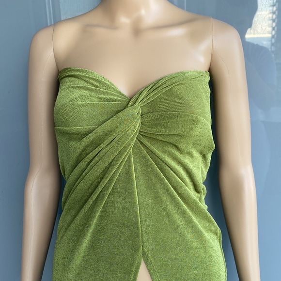 Timeless Elegance Meets Beachside Bliss: Vintage Green Tube Dress/Beach Cover-Up - Picture 6 of 6